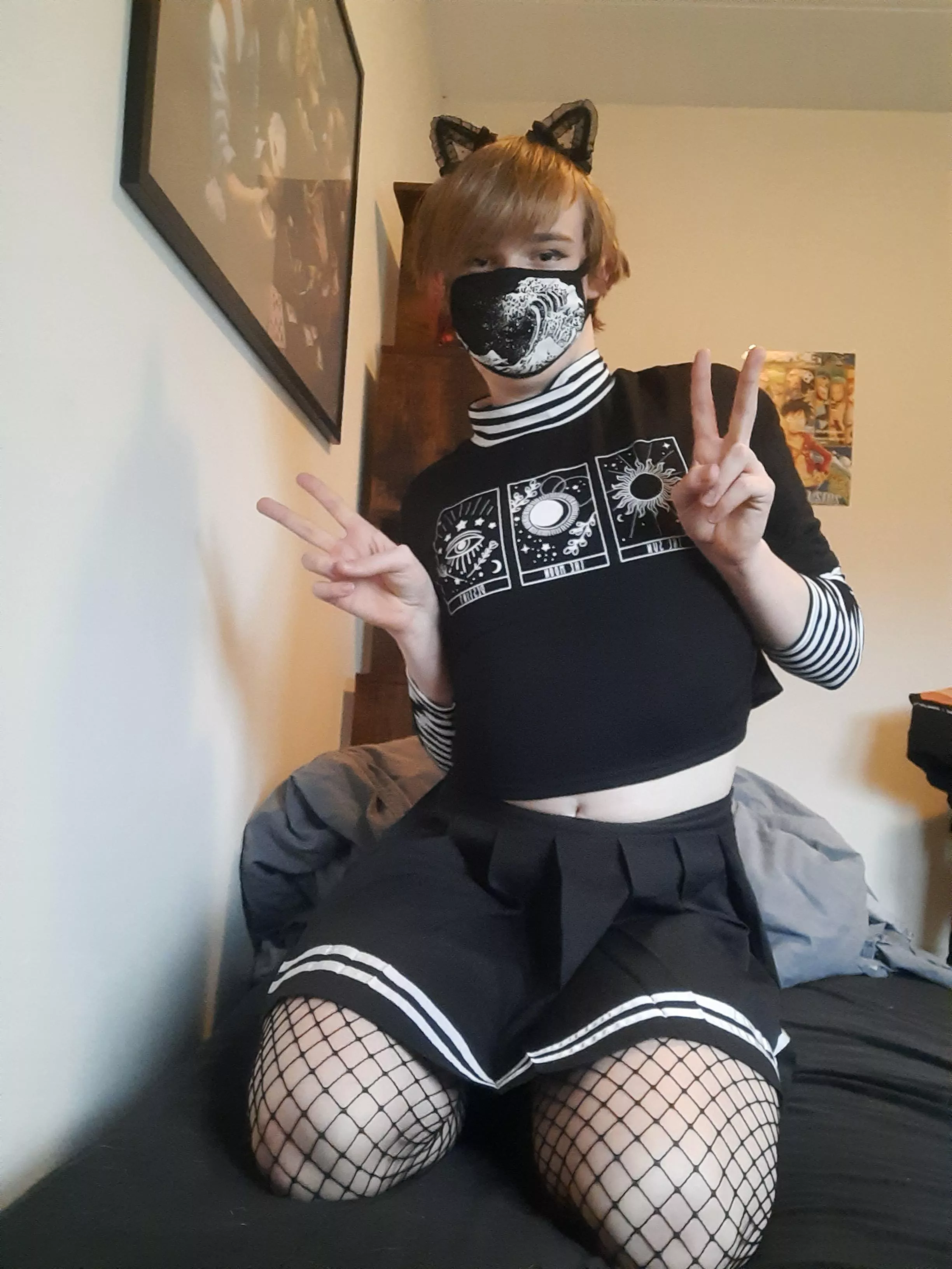 Just a femboy vibing on his bed