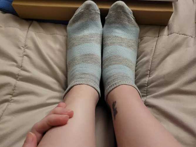 Just a quick shot of my new socks while working on a paper...I think they make my ankles look sexy π
