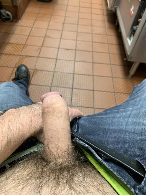 Just casually sitting around with my cock out at work