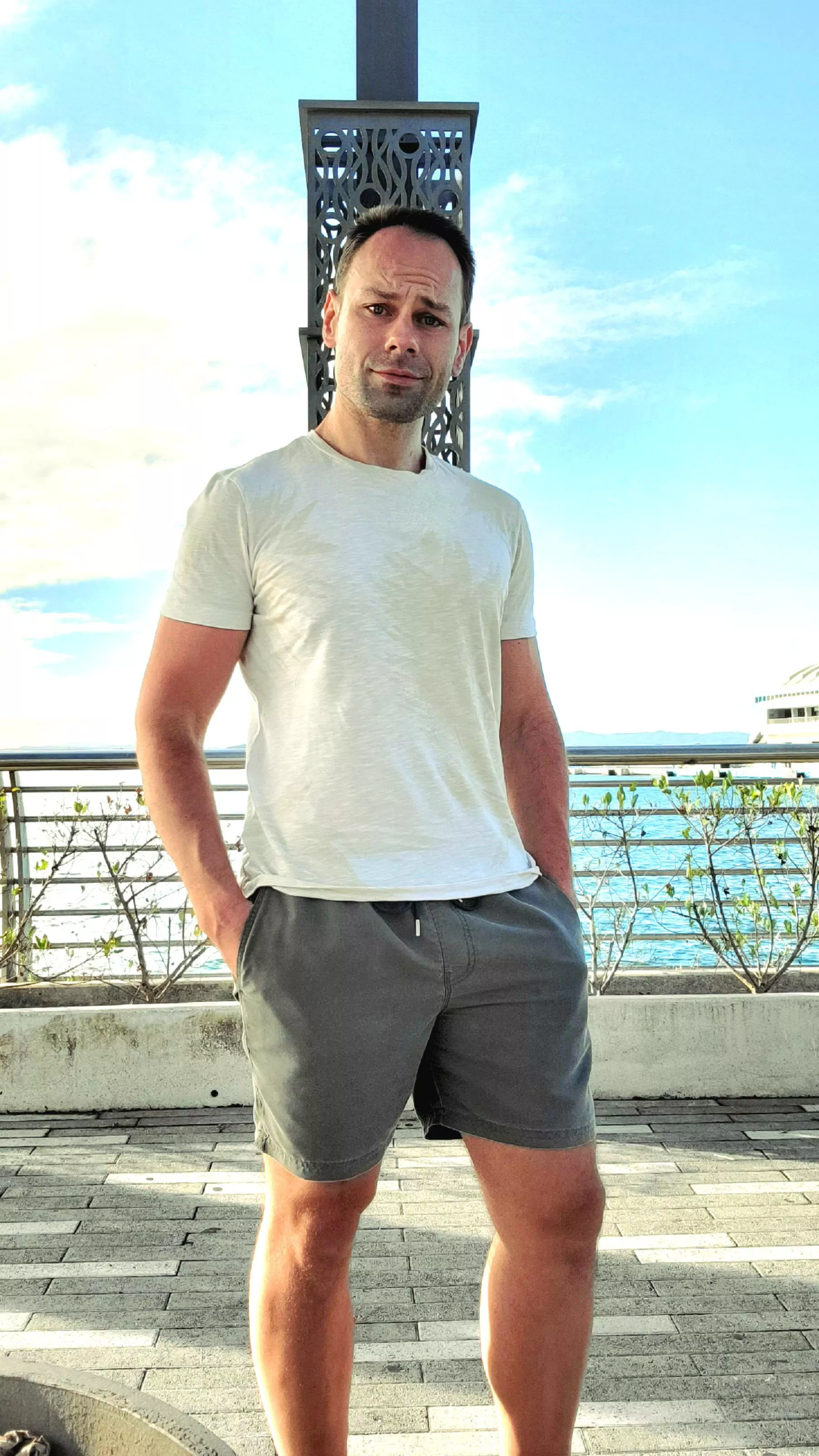 Just casually taking selfies while on vacation.