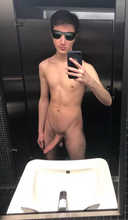 Just hanging out fully naked in my college bathroom. And older pic but one of my favorites