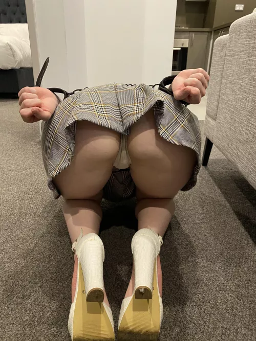 Just how I like her.. bound and arse up!