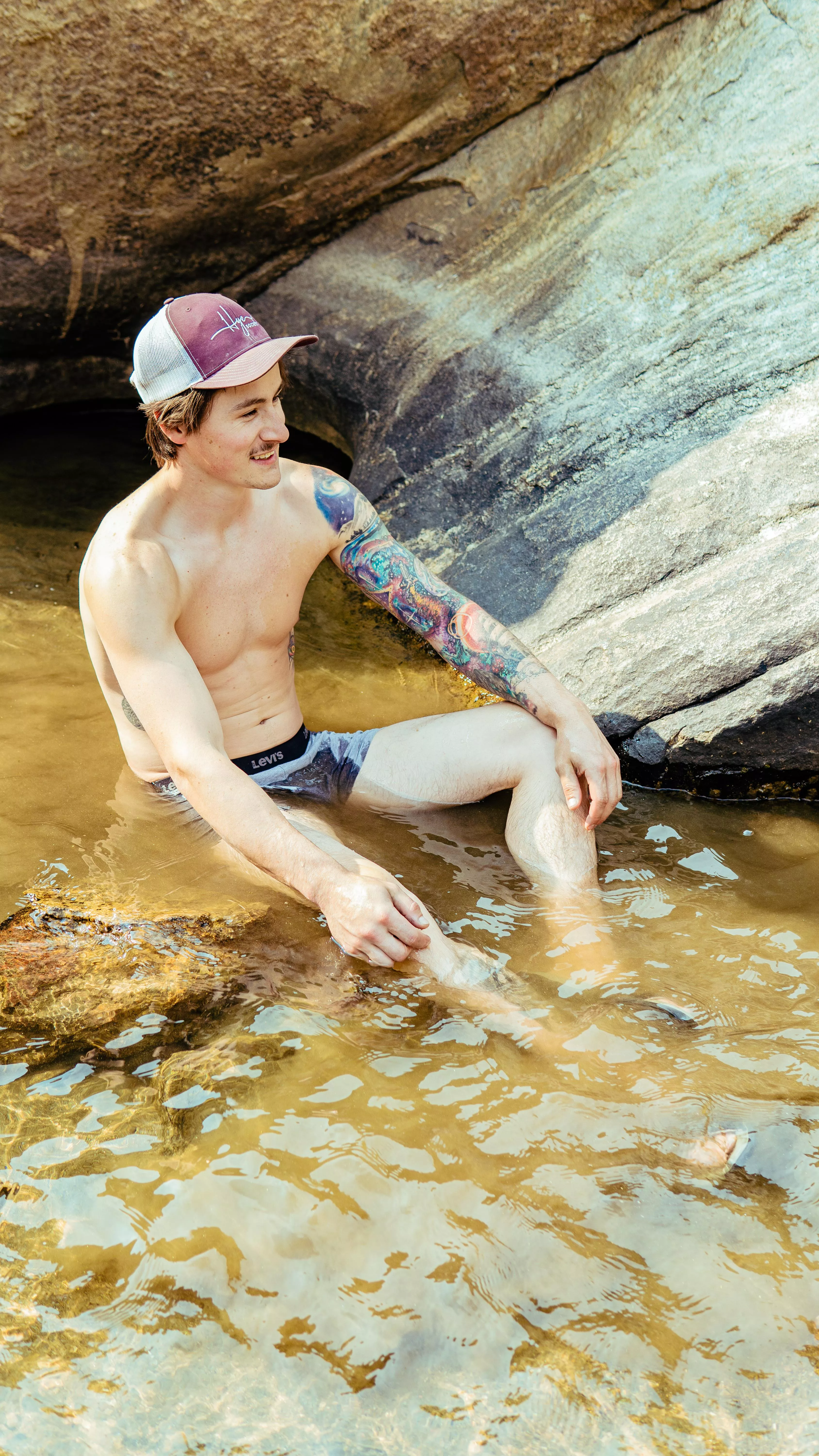 Just me hanging out in the clearest of creeks. Just me hanging out in the clearest of creeks.