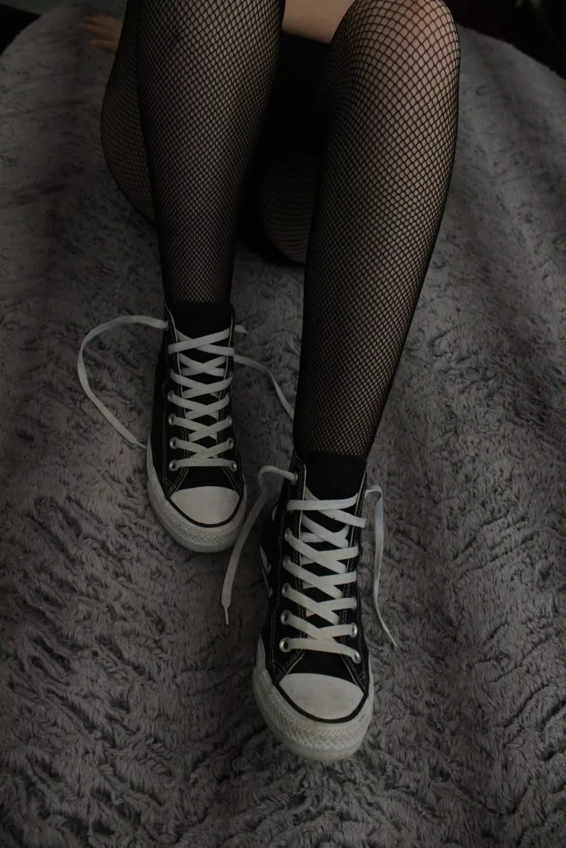 Just my chucks and fishnets 🥰