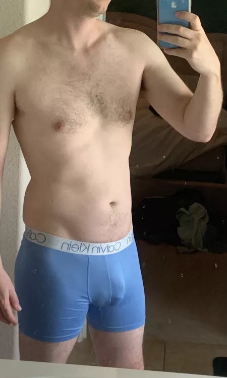 Just out of the shower