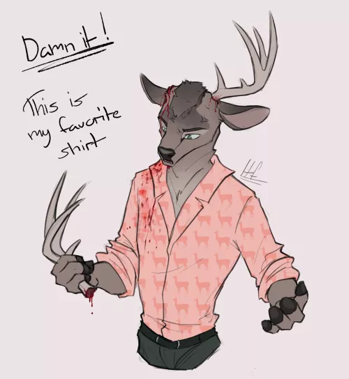 Just something quick I drew👀 Good luck with that all the deers out there [art by me @/heretic.fox on Instagram]