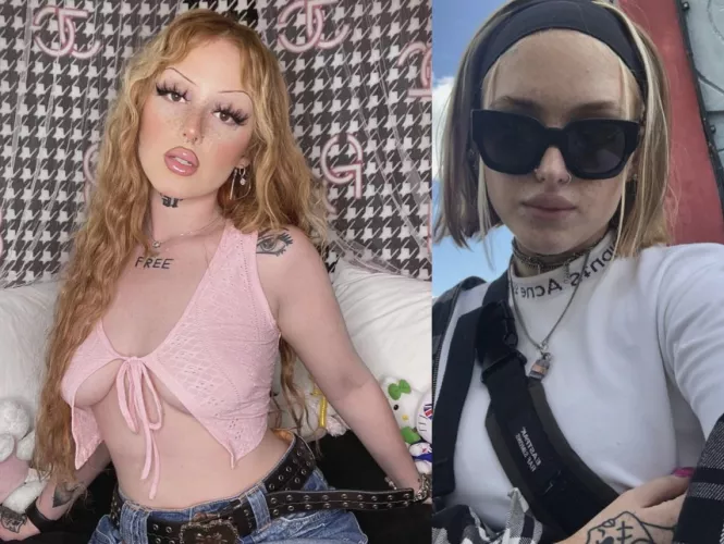 just voer 1 year apart more filler, longer hair, more make up, more pink & more of a slut ! ˆ lots more to do ¼