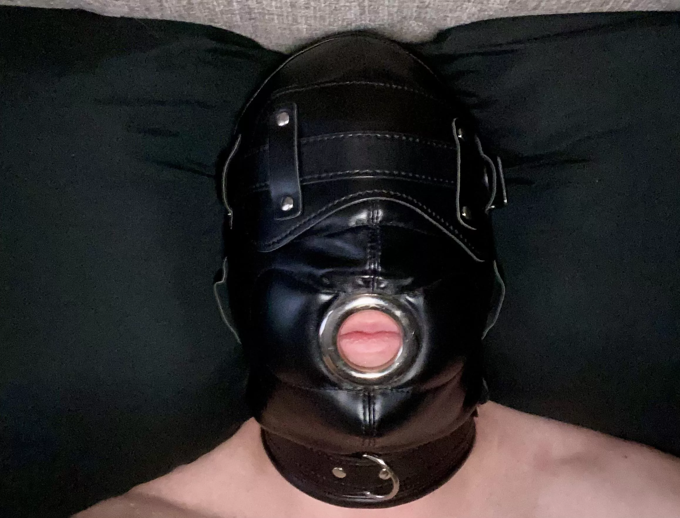 Just waiting on my wife to get home for a play session. Caged and strapped up with her favorite dildo as well. I’m just her little sex toy.