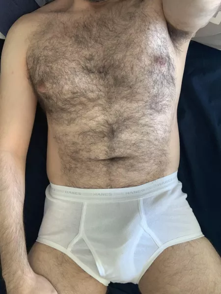 Just wearing briefs and fur ☺️