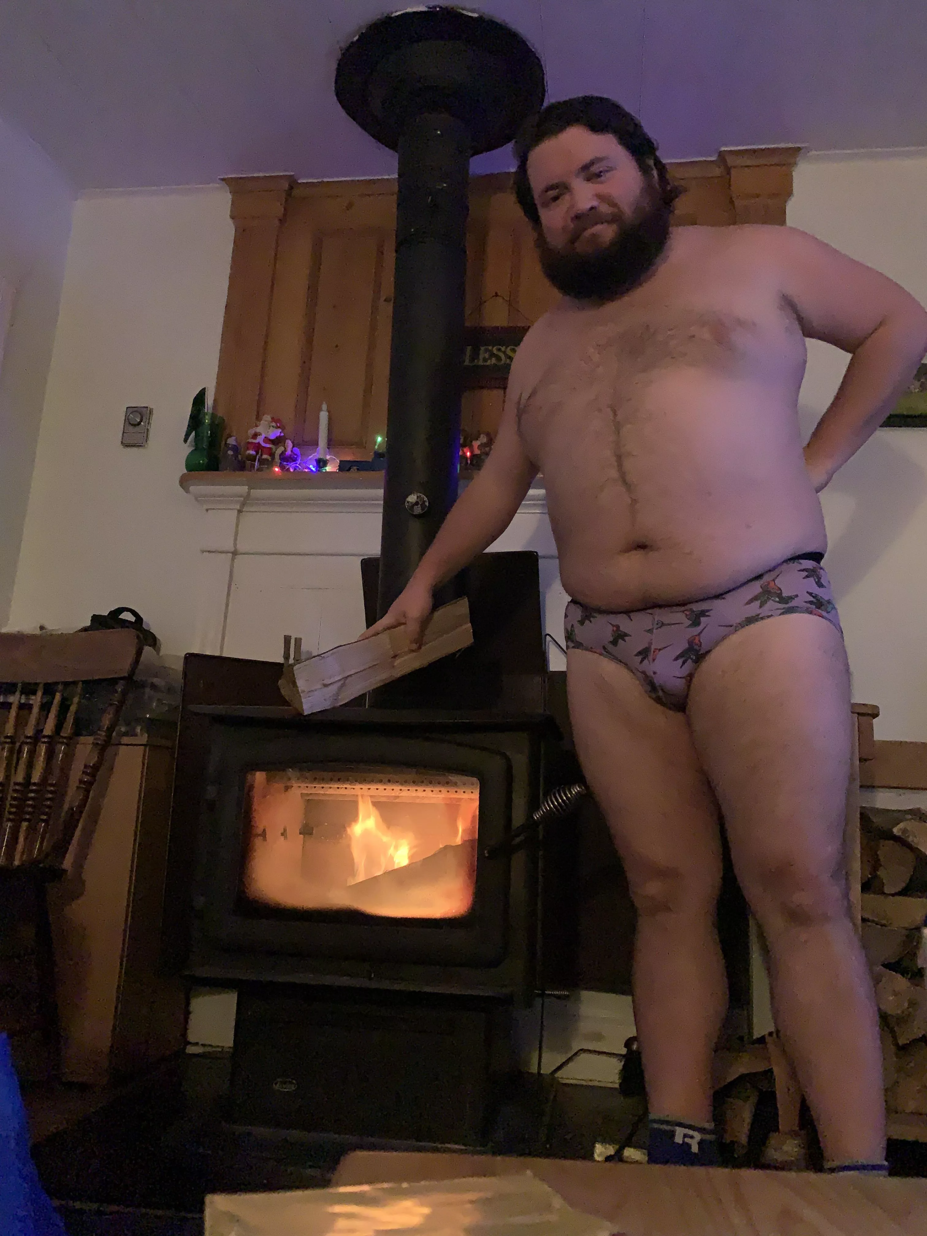 Keeping the fire going.