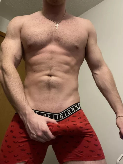 Kiss it through the boxers first 👅