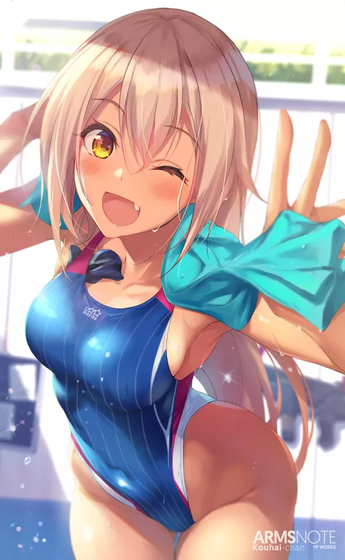 Kohai Shares Her Towel With You (Fukai Ryosuke) [Arms Note]