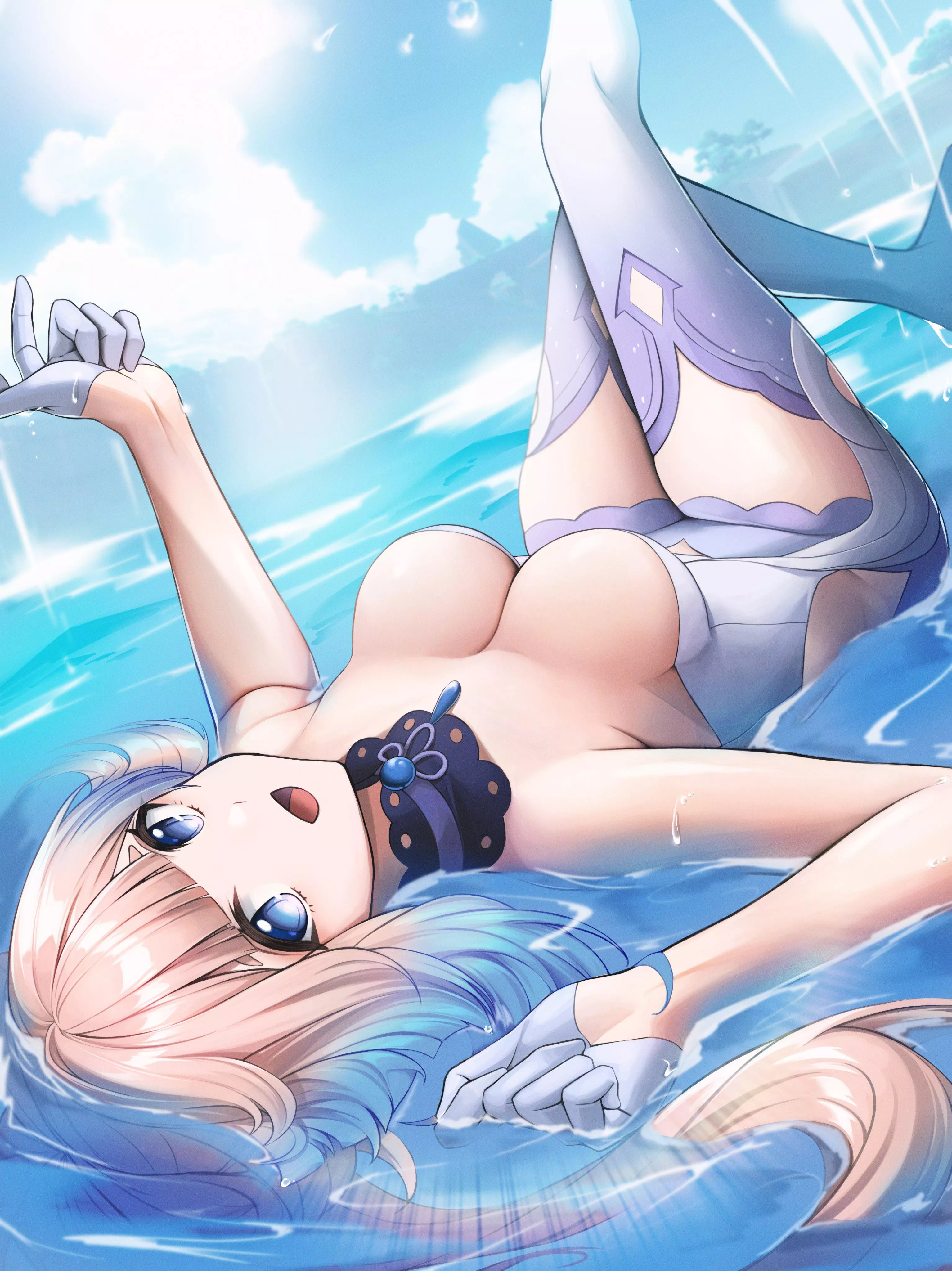 Kokomi Laying in the Water