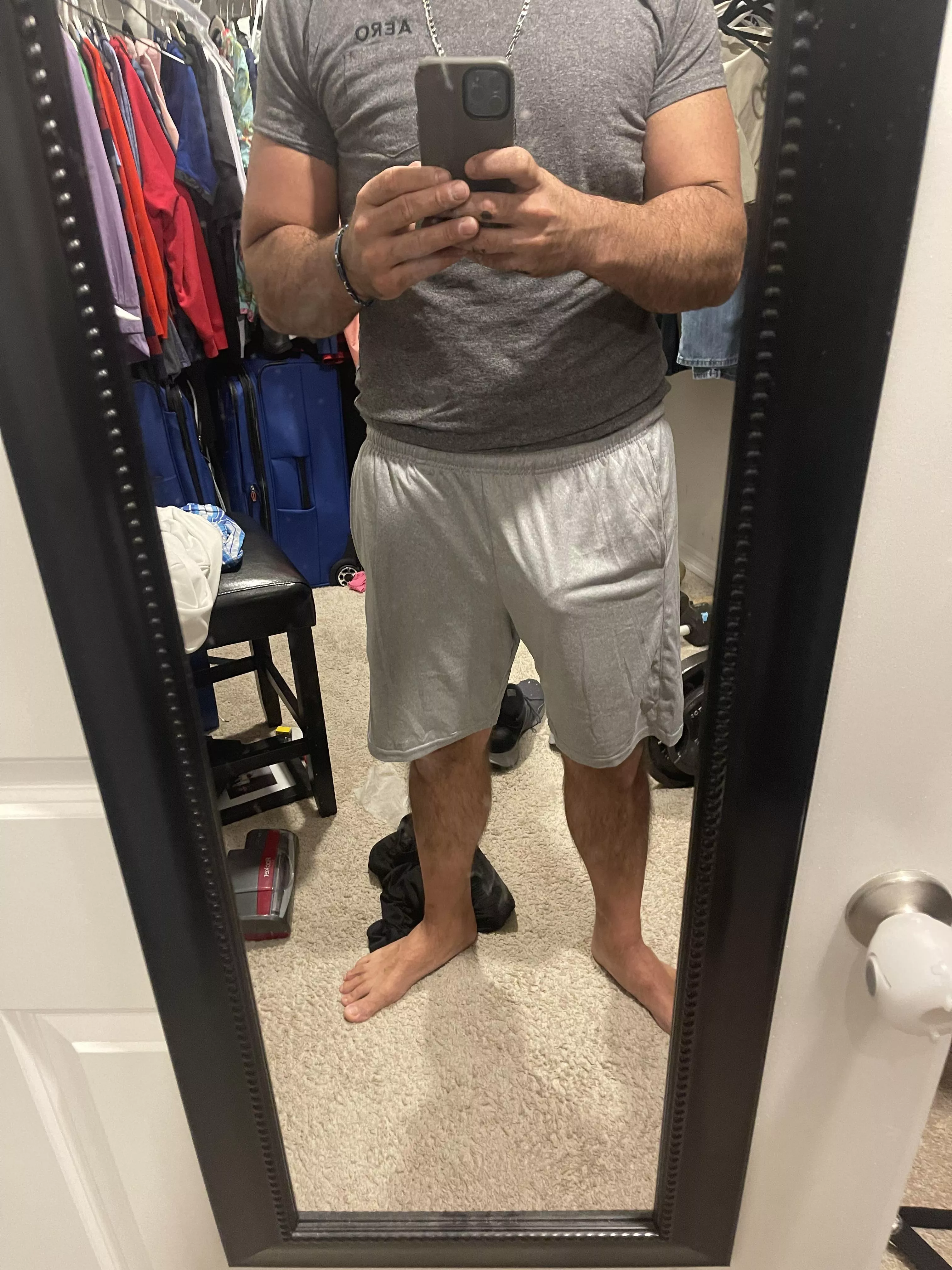 Ladies still like grey sweats, how about grey sweat shorts Ladies still like grey sweats, how about grey sweat shorts