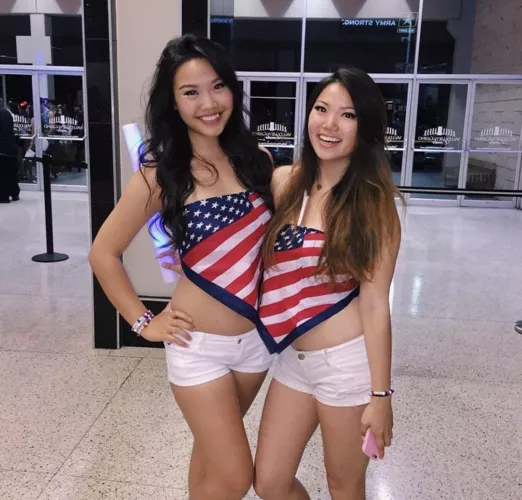 Ladies Wearing the American Flag