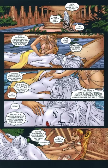 Lady Death getting a massage [Lady Death Annual #1]
