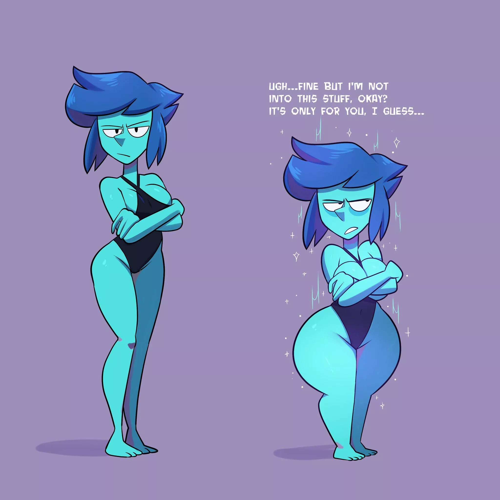 Lapis grudgingly shapeshifts into a shortstack (Art by Sweet__Dandy) Lapis grudgingly shapeshifts into a shortstack (Art by Sweet__Dandy)