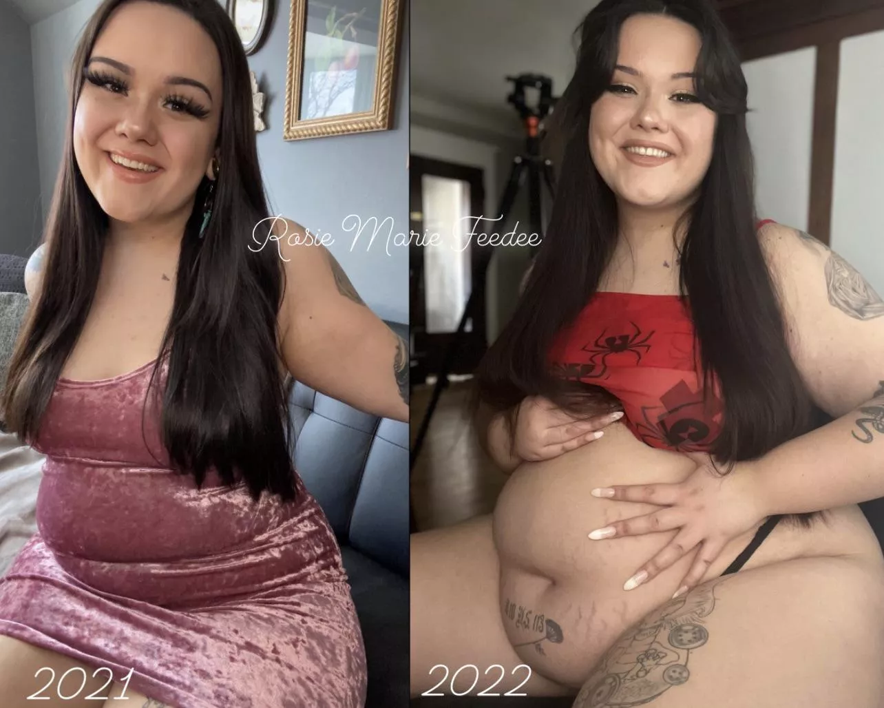 Last February VS now! 🥵 The belly says it all