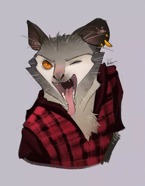 Last one of the designs I made a while ago, Aye-aye [art by me, @/heretic.fox on Instagram]