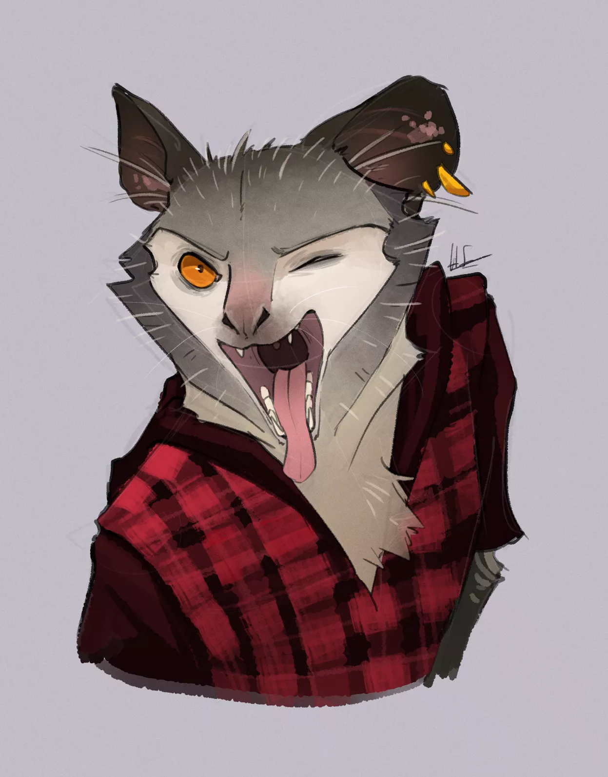 Last one of the designs I made a while ago, Aye-aye [art by me, @/heretic.fox on Instagram]