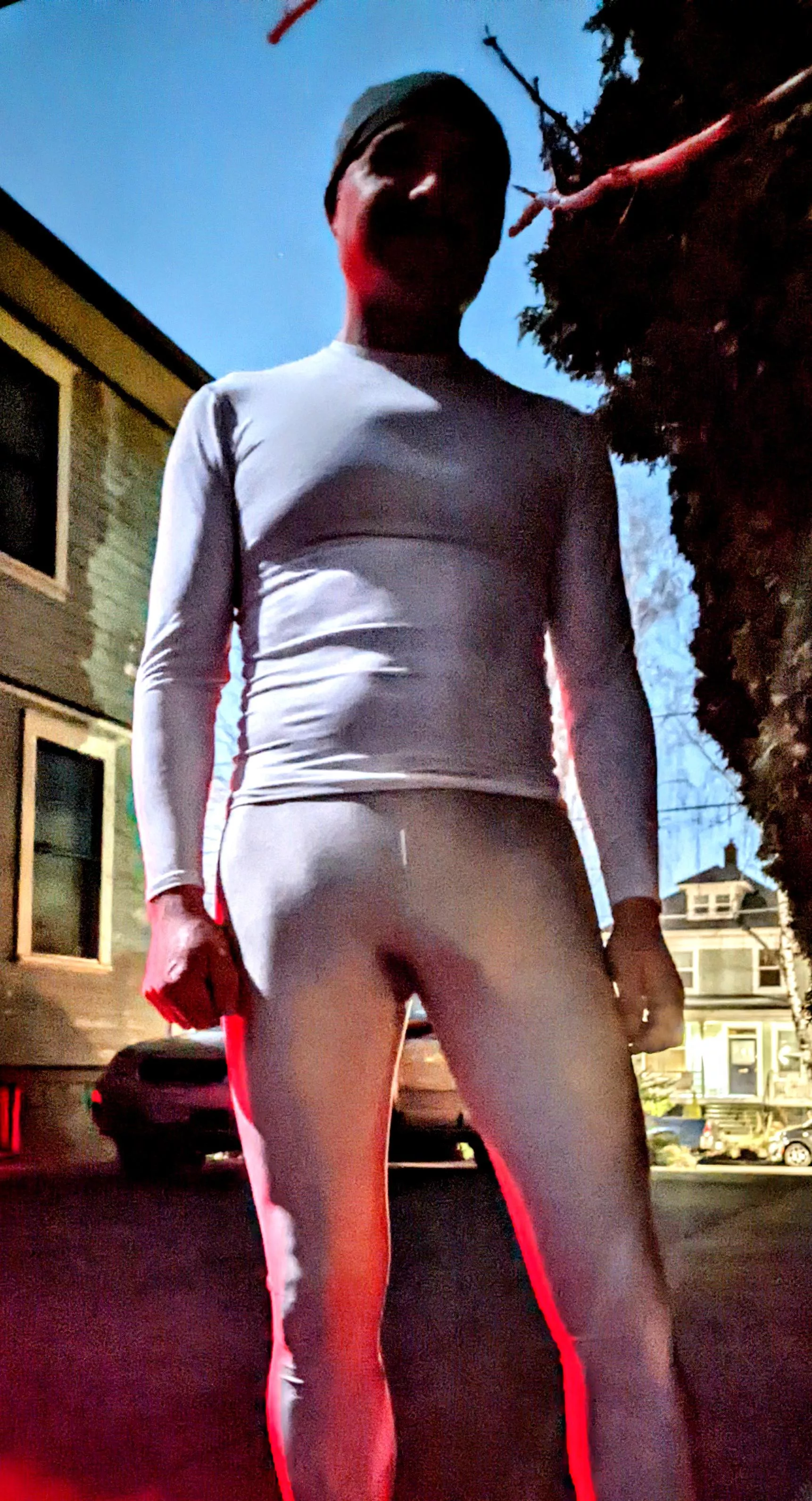 Late night walk with dad? Taken with night sight