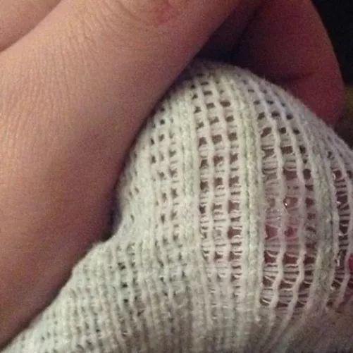 Leaking through my jockstrap.