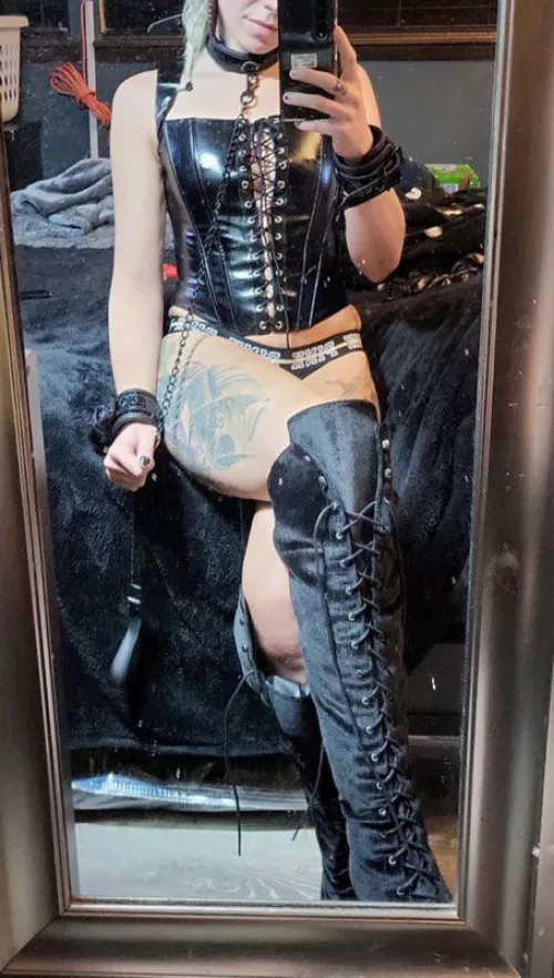 Leather, latex, or rope? [F]