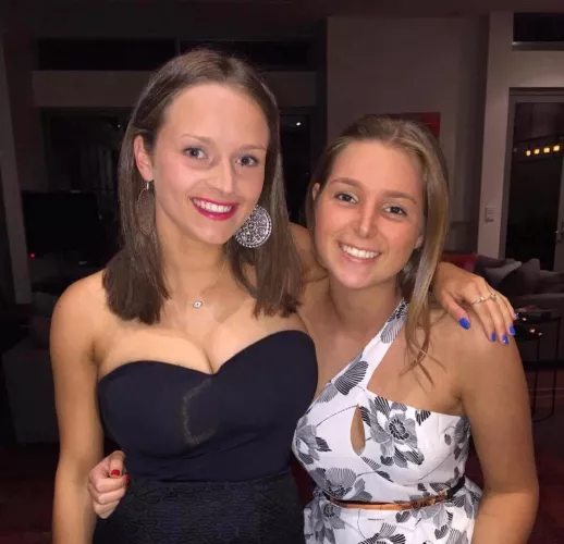 Left on her tits, right all over her face