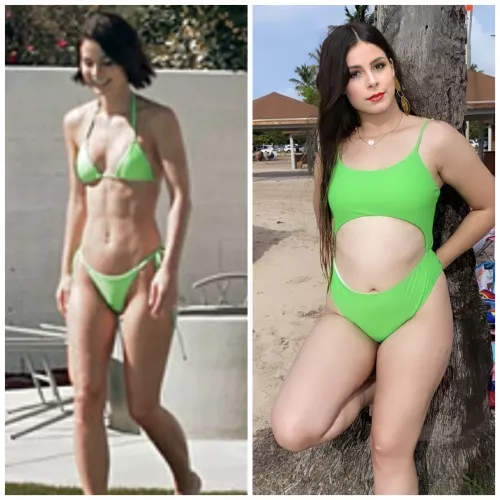 Lena Meyer-Landrut (German Celebrity) in a Bikini - Before & After