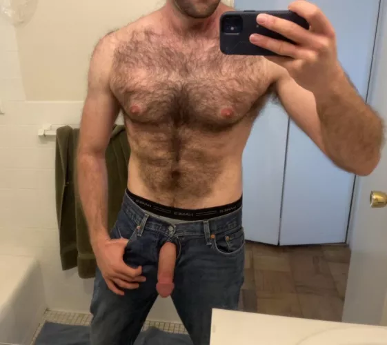 Letting it lean from my jeans