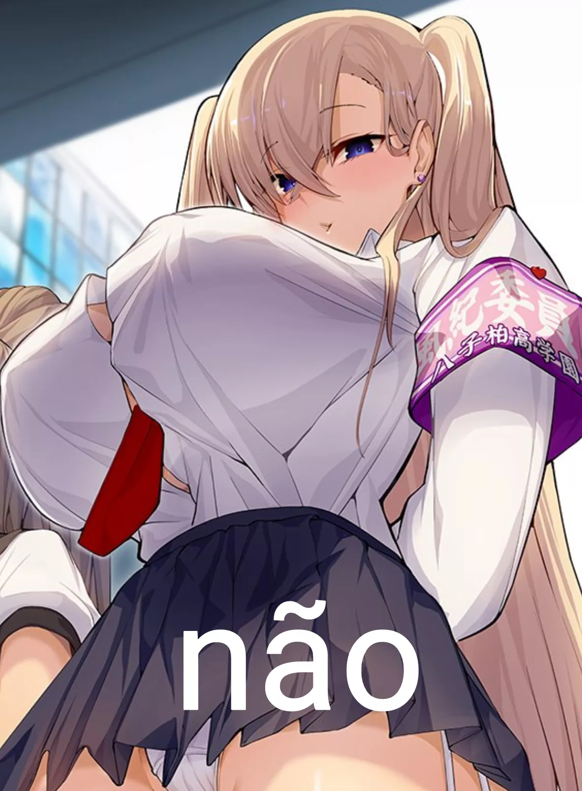 LF color source: 1girl, big tits, hair blonde, collegiate