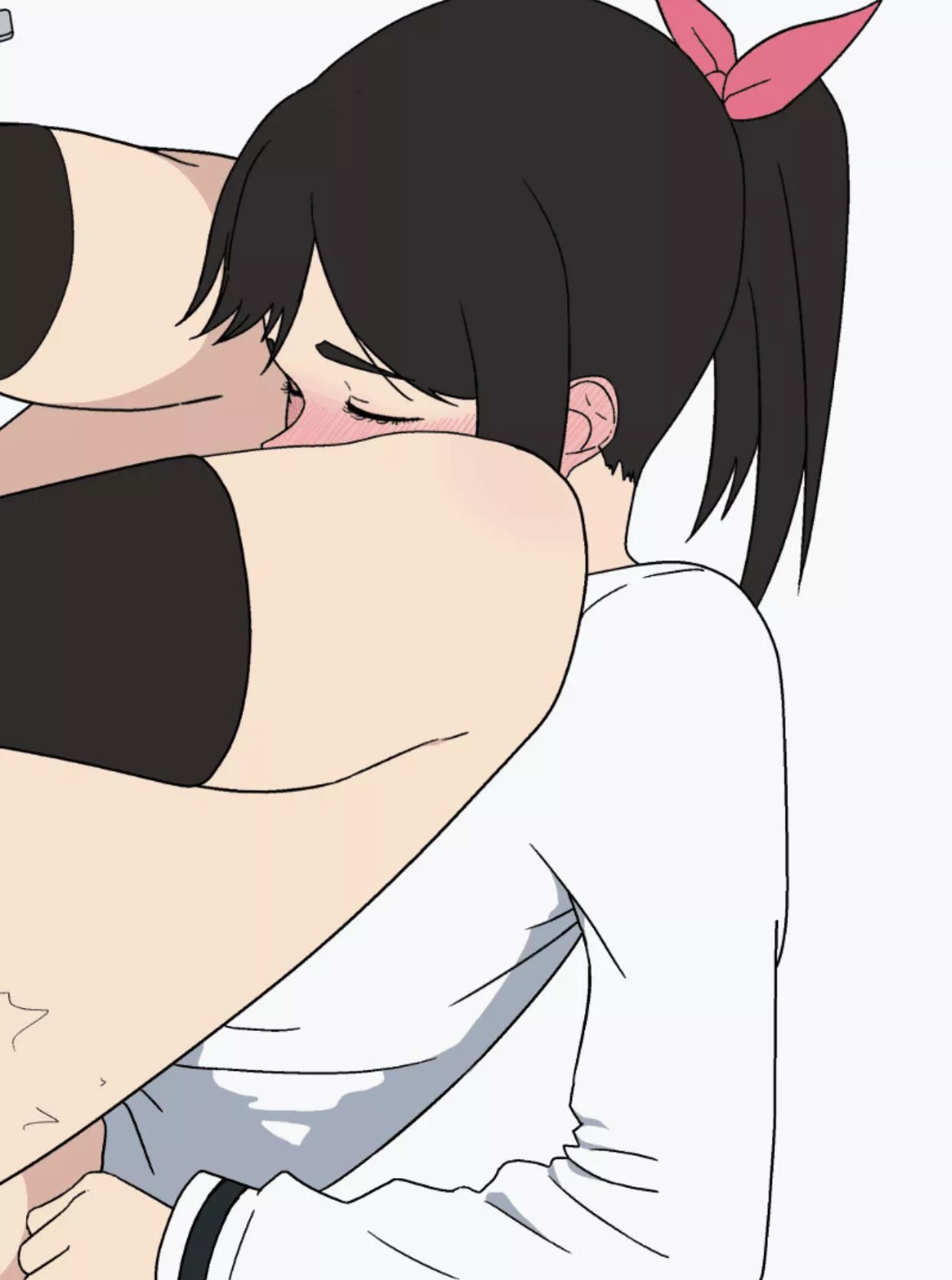LF Color Source: 1girl, Blushing, Pink Ribbon, Black Hair, Stockings, Sex, White Shirt LF Color Source: 1girl, Blushing, Pink Ribbon, Black Hair, Stockings, Sex, White Shirt