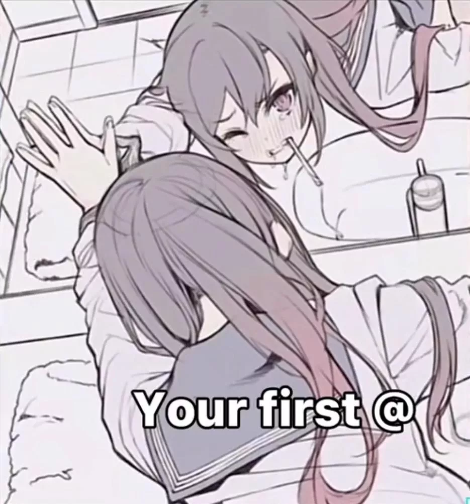 LF Color Source: 1girl, pov, toothbrush in mouth, doggy style, hand on mirror, bathroom, sink, school uniform, 1 eye open