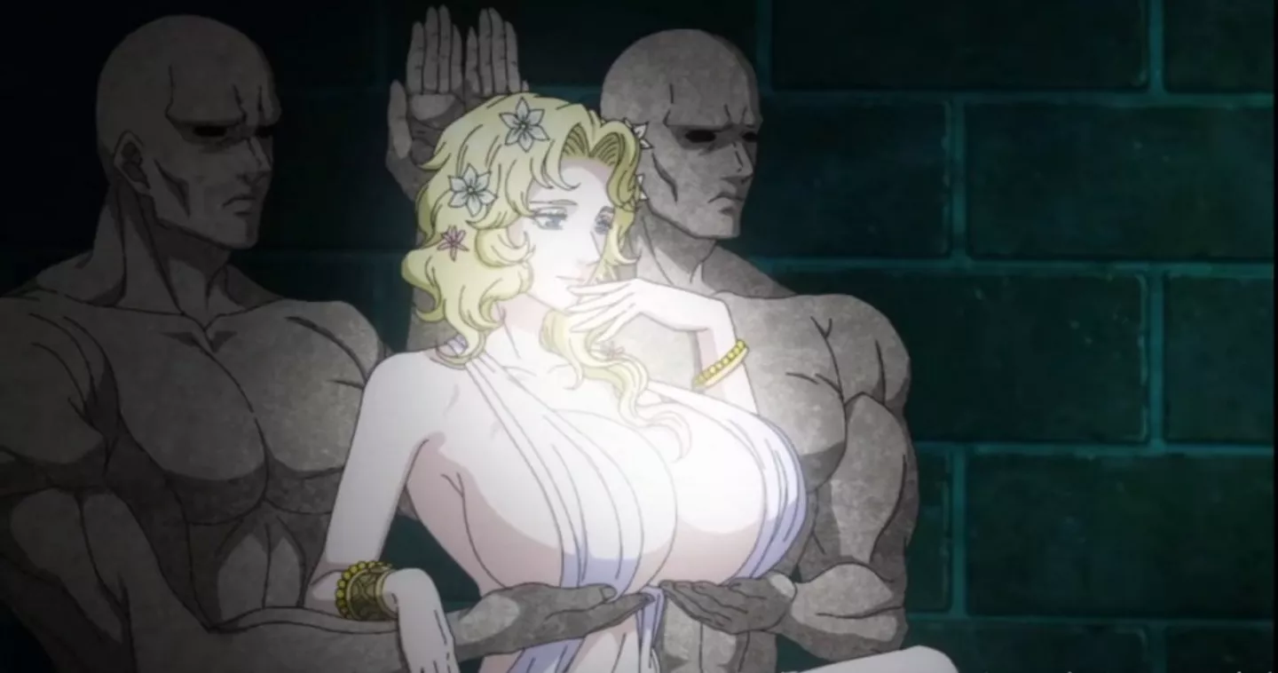 LF Color Source, 2 muscular men, huge breasts, blonde goddess LF Color Source, 2 muscular men, huge breasts, blonde goddess