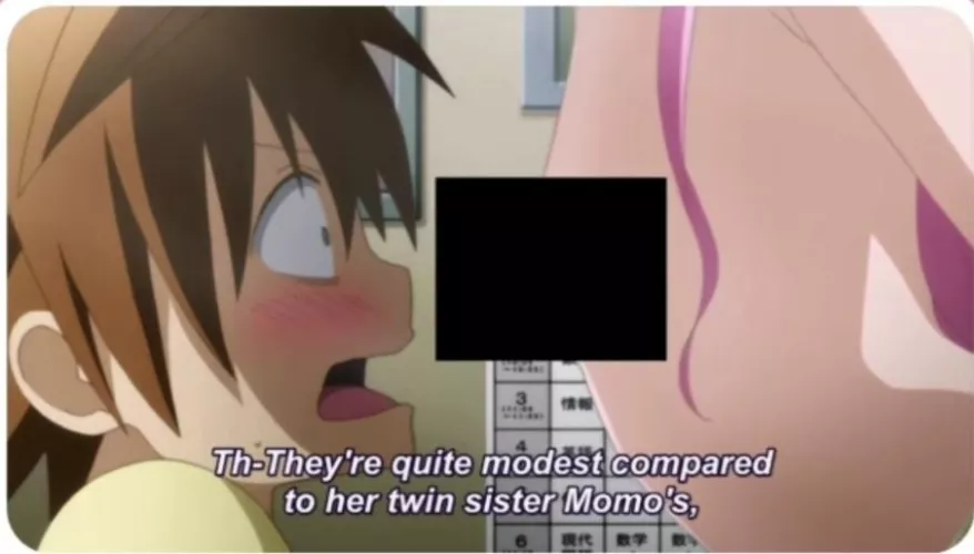 LF Color Source: boy and girl, shy, surprised, flashing, pink hair,