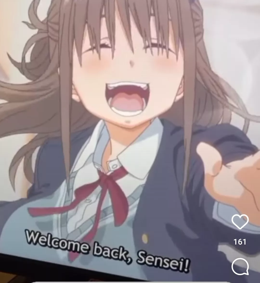 LF Color Source: Girl with cat ears, brunette, school uniform, welcome back senpai, smiling, running