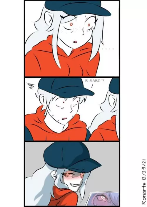 LF Color Source: need link for the artist , 1boy ,1girl , red eyes ,