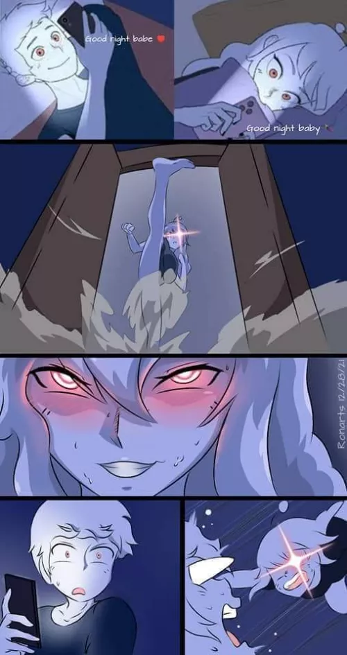 LF Color Source: need link for the artist , 1boy ,1girl , red eyes ,