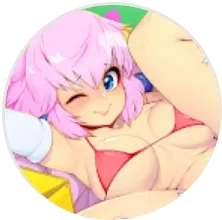 LF color source: pink hair, bikini, legs up, white gloves, blue eyes