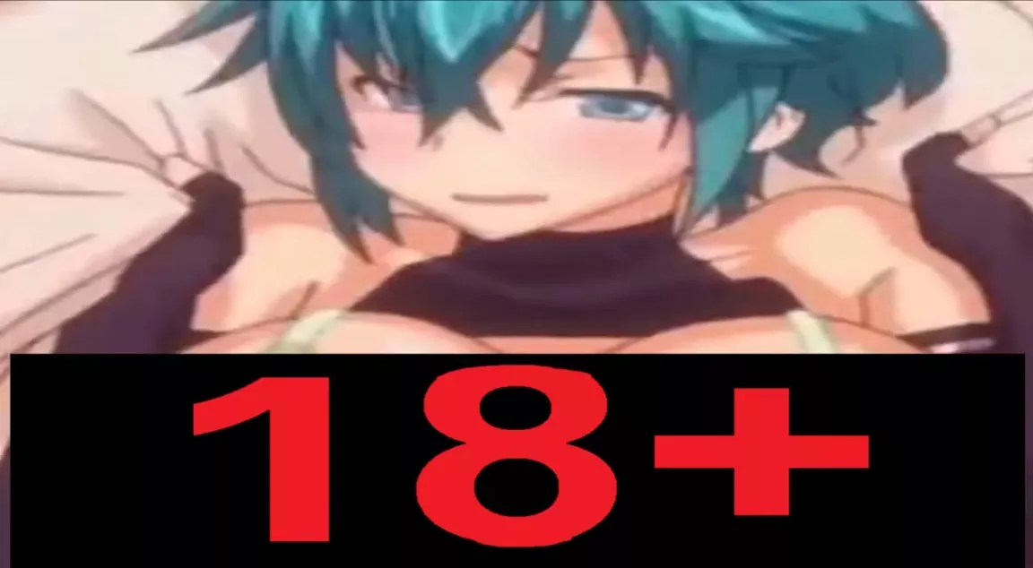 LF Color Source: teal hair, laying on back, on bed, gripping sheets, 18+