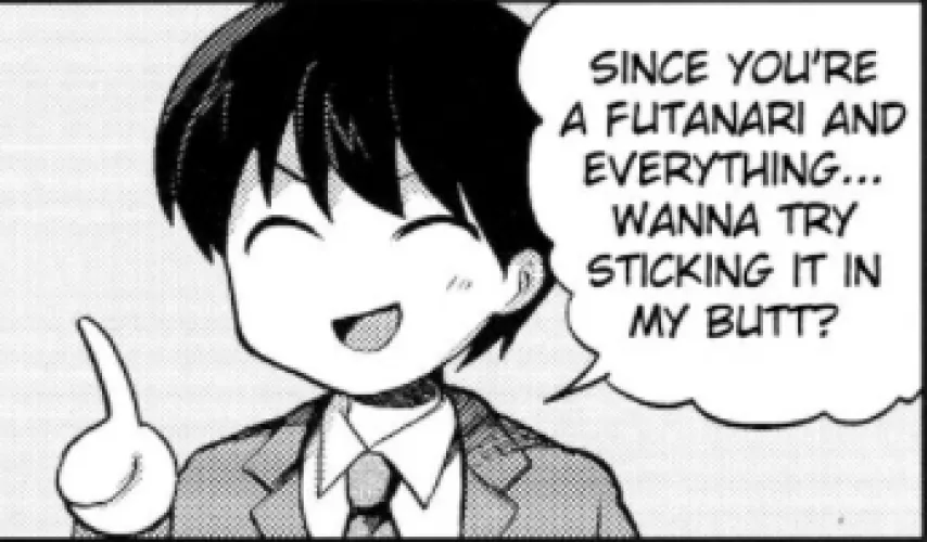 LF Mono Source: 1boy, 1futanari, black hair, school uniform,