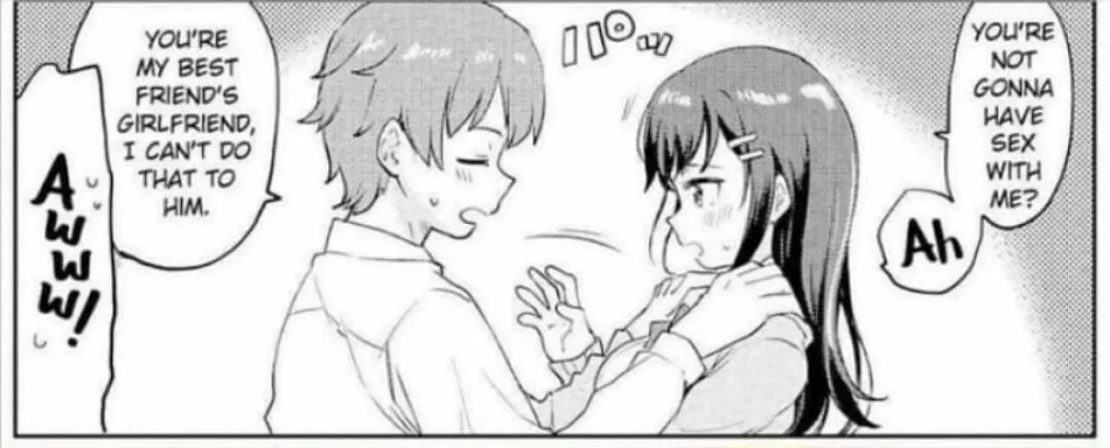 LF Mono Source: 1boy, 1girl, school uniform, long hair, hairpins, dark hair, hands on shoulders, blushing, eyes closed, open mouth,