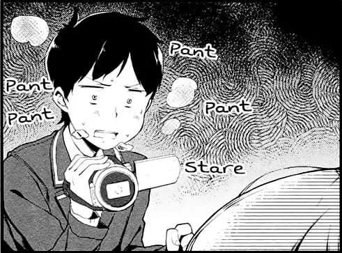 LF Mono source: 1boy, black hair, panting, recording