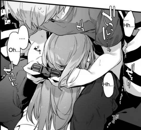LF Mono Source: 1girl, 1boy, blowjob, deep throat, sweating, clothes on, gaming, long hair,