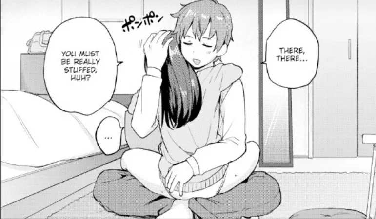LF Mono Source: 1girl, 1boy, head pat, hug