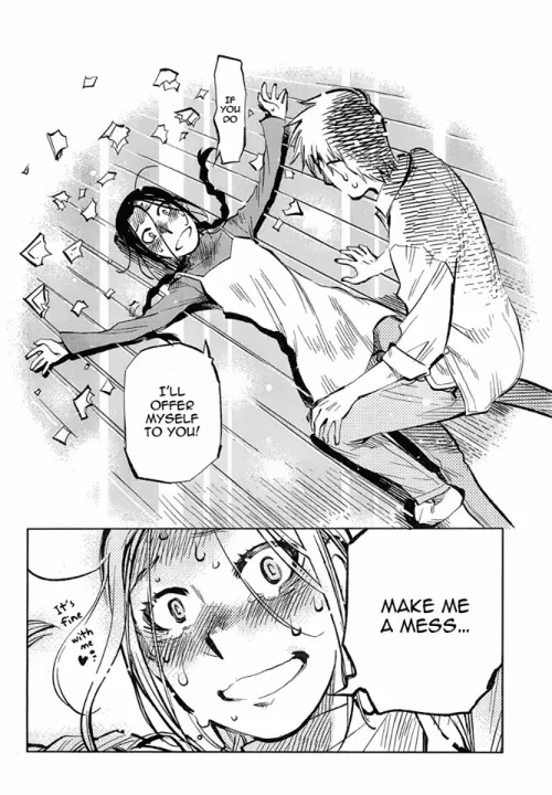 lf mono source: 1girl, 1boy, missionary, on the floor, sweat, apron,