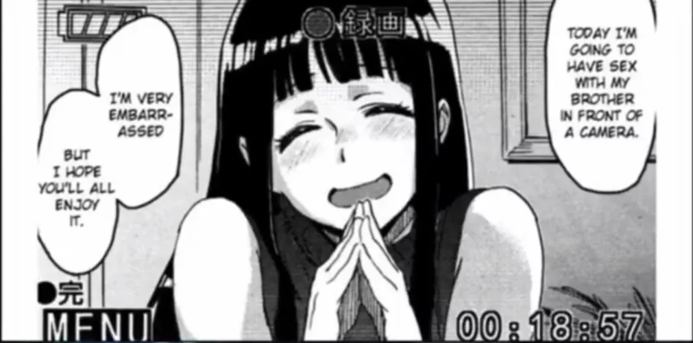 LF Mono Source: 1girl, blushing, smile, long hair, black hair, fringe, filming, time,
