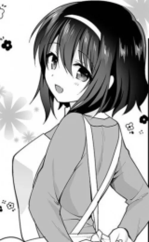 LF Mono Source: 1girl, short hair, apron, mouth open, floating flowers, facing away