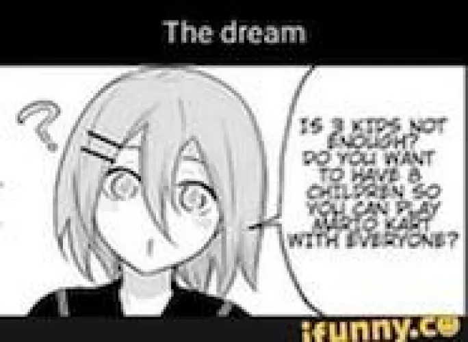 Lf mono source: 1girl, short hair, hair clips, school uniform, text “Is 3 kids not enough? Do you want 8 children so you can play Mario kart with everyone?”