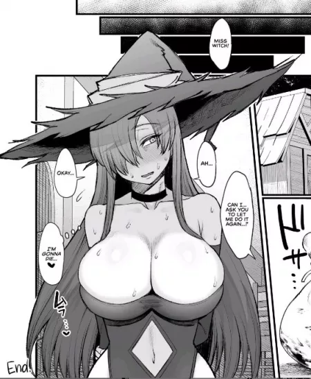 LF Mono Source: 1girl, witch, big boobs, cleverage, sweat,
